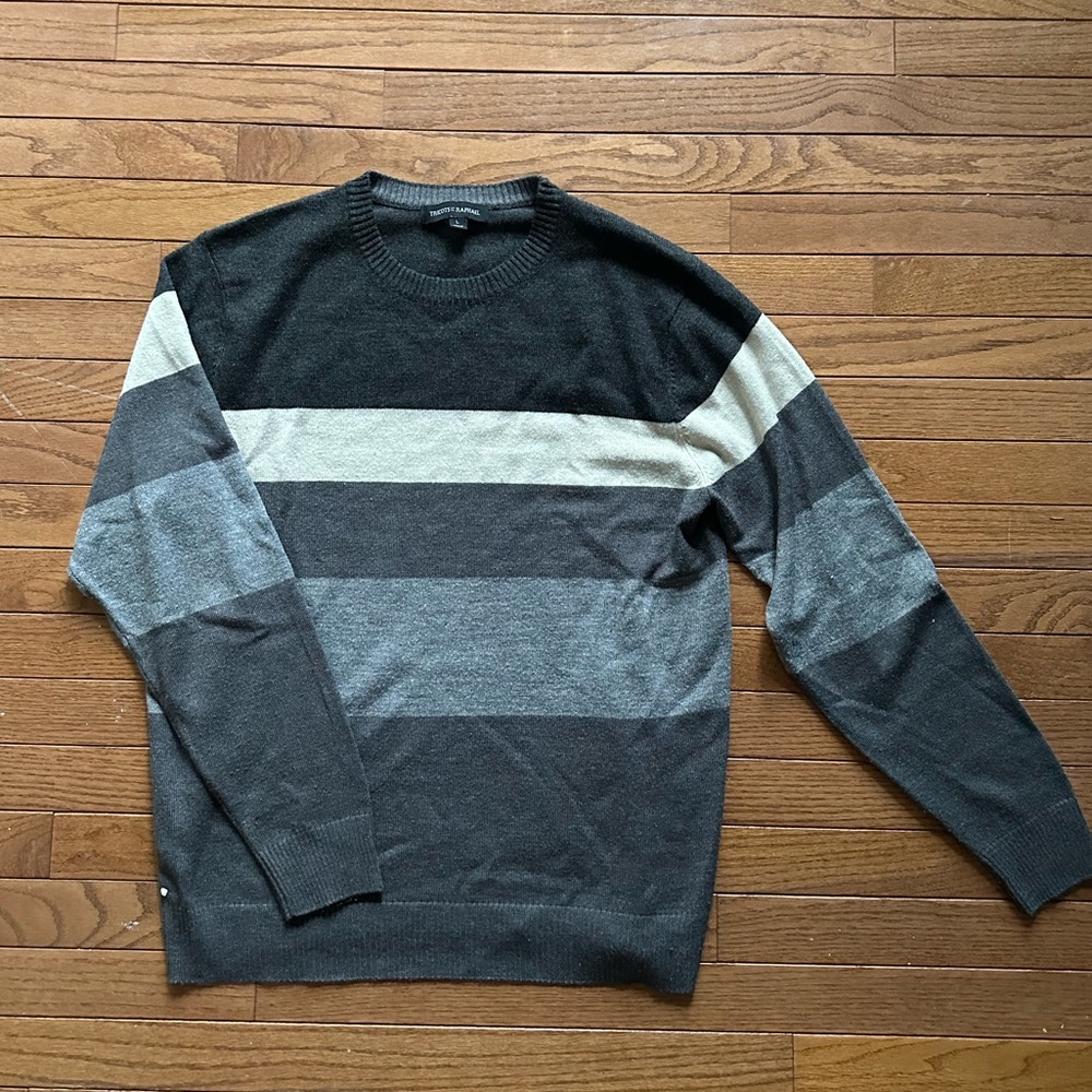 Tricots ST Raphael Gray striped sweater